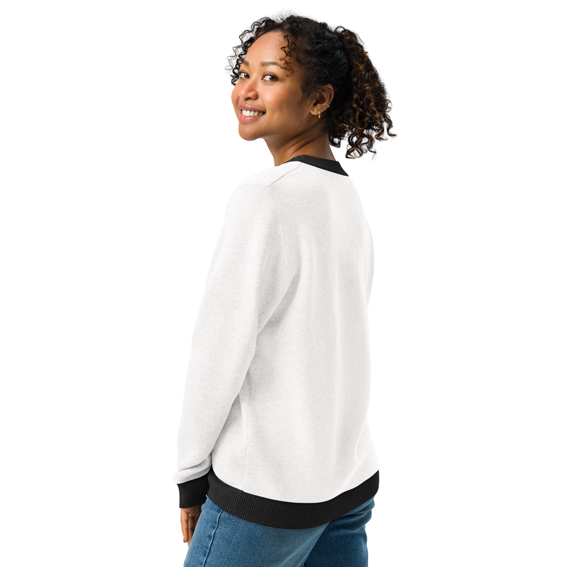 Picky Knitted Crew Neck Sweater White & Black