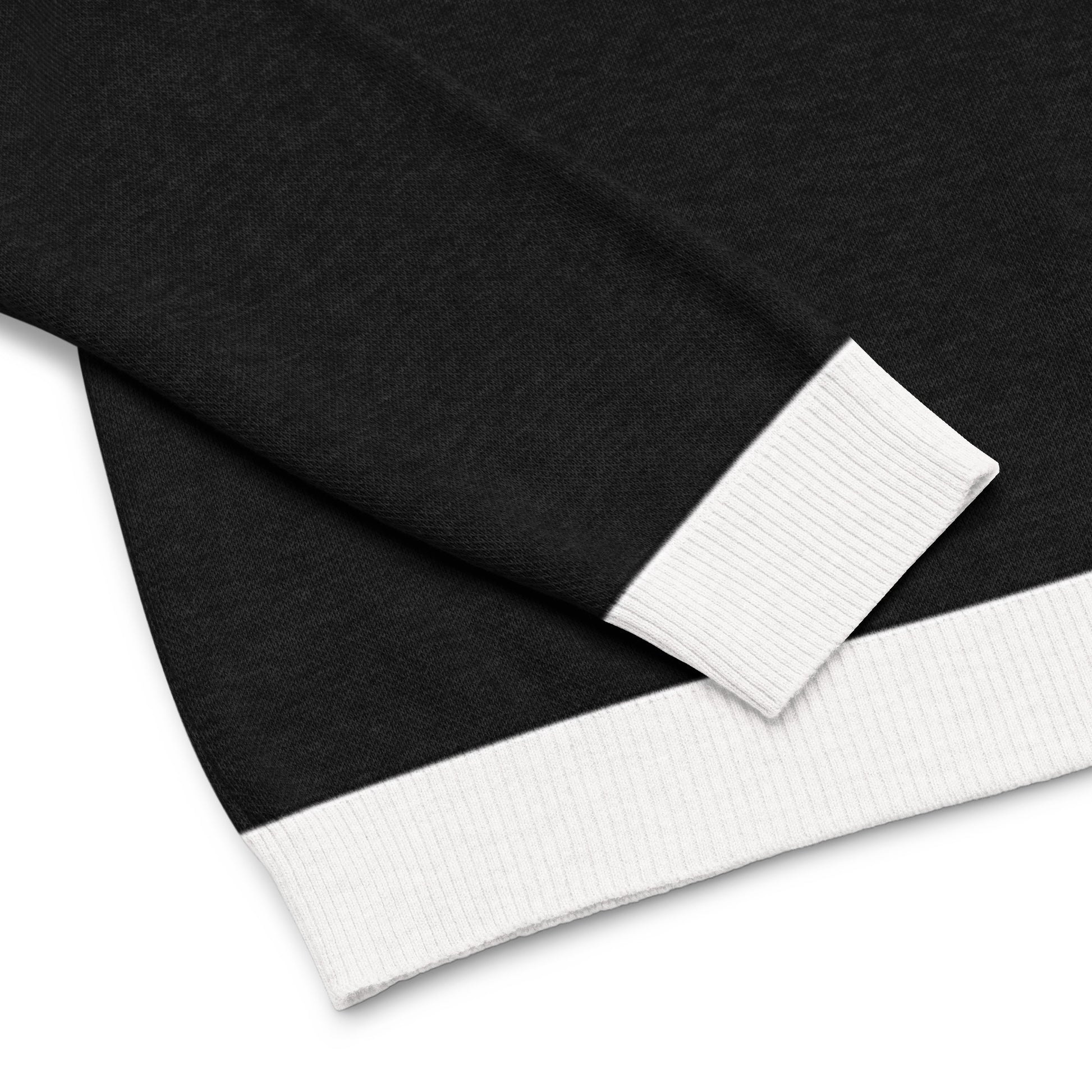 Picky Knitted Crew Neck Sweater Black & White